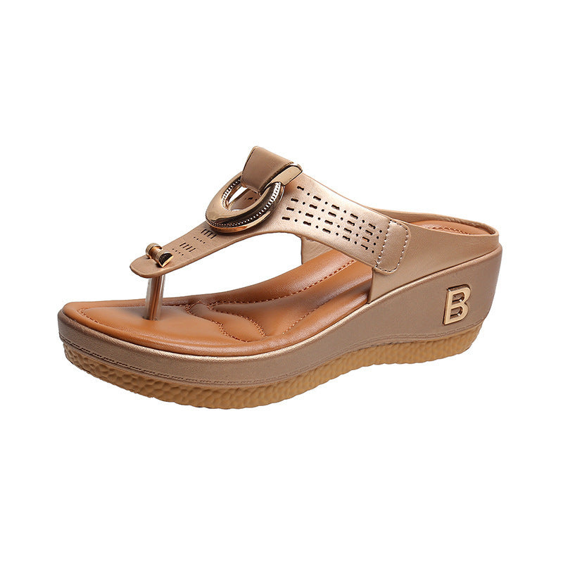 ADELAIDE | Leather Wedge Sandals