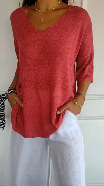 Alexa™ Knit Top with V-neck