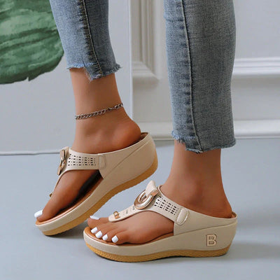 ADELAIDE | Leather Wedge Sandals