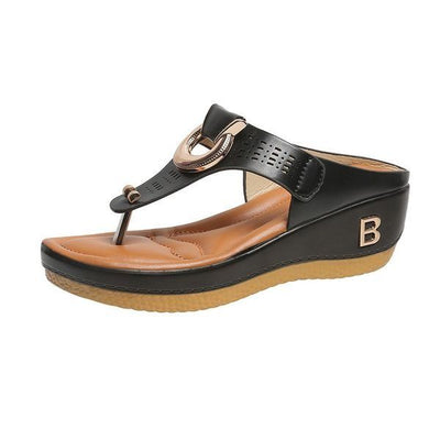 ADELAIDE | Leather Wedge Sandals