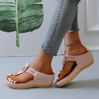 ADELAIDE | Leather Wedge Sandals