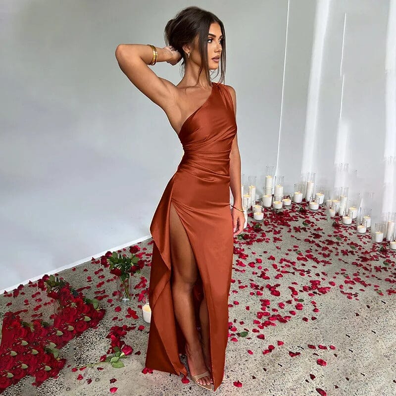 ALESSIA™ | Slim Fit Silk Maxi Dress