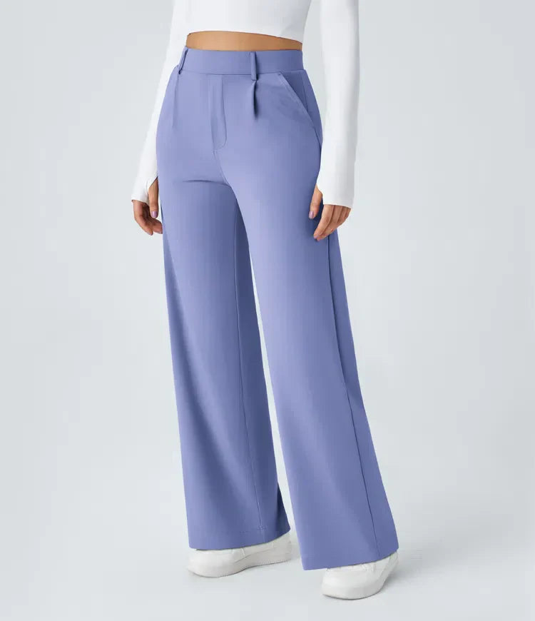 Clara Flex™ - Pleated Stretch Fabric Pants