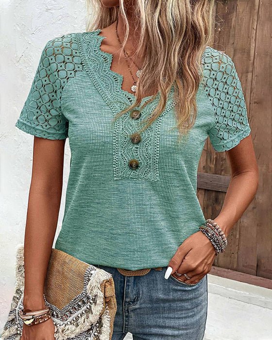 BONNIE | Stylish Short Sleeve Lace Top
