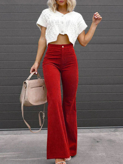 Briana Flared Corduroy Pants | Trendy comfortable bell-bottom pants