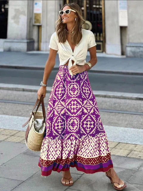 IZZY | Long Summer Skirt in Retro Boho Style