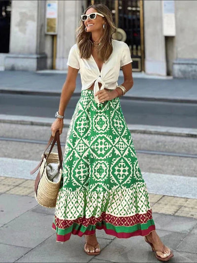 IZZY | Long Summer Skirt in Retro Boho Style