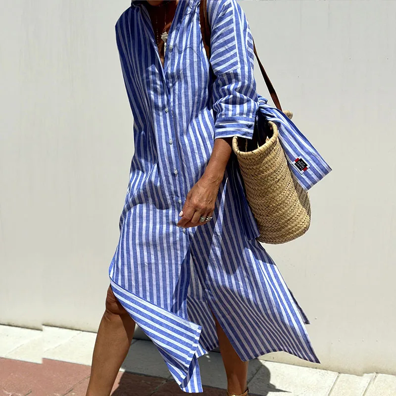 ISLA - CHIC STRIPED DRESS SHIRT