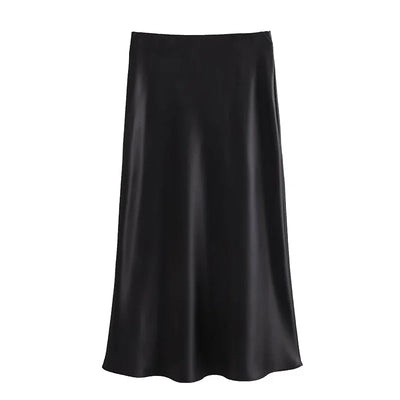 ADDISON | Elastic High Waist Long Skirt