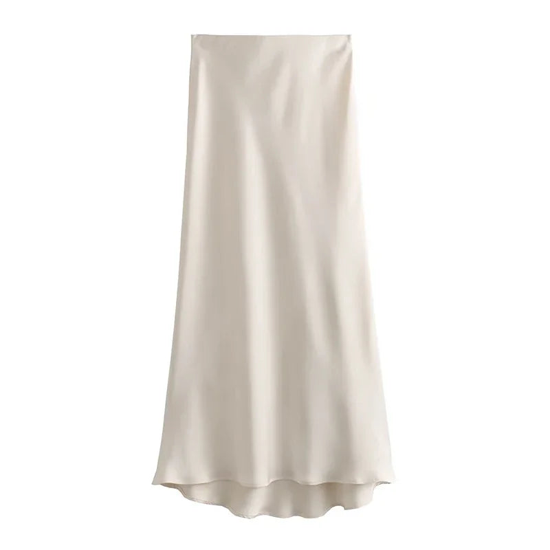 ADDISON | Elastic High Waist Long Skirt