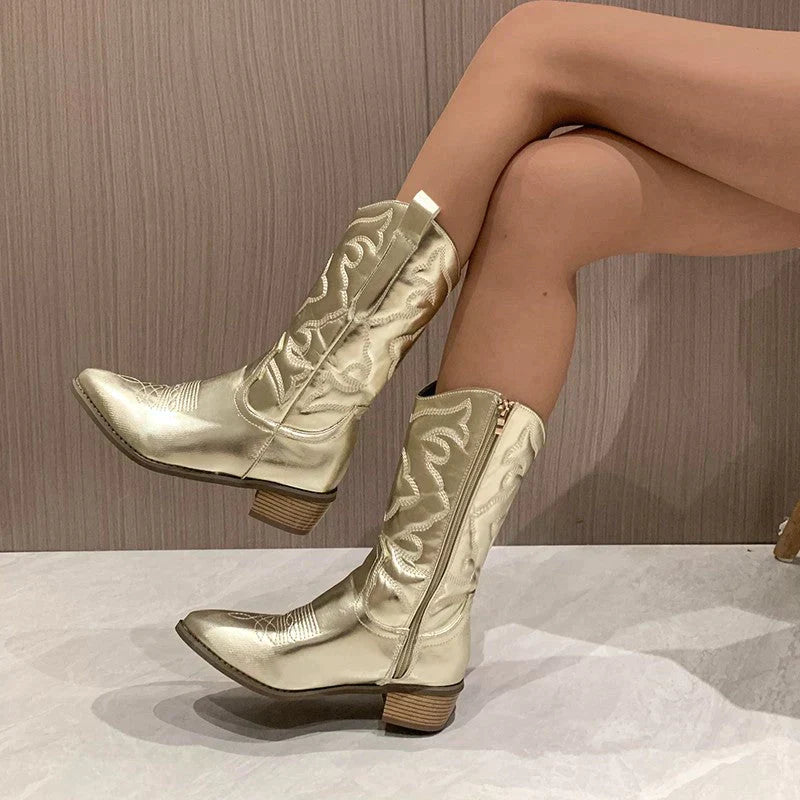 ARABELLA | Fashionable Metallic Boots