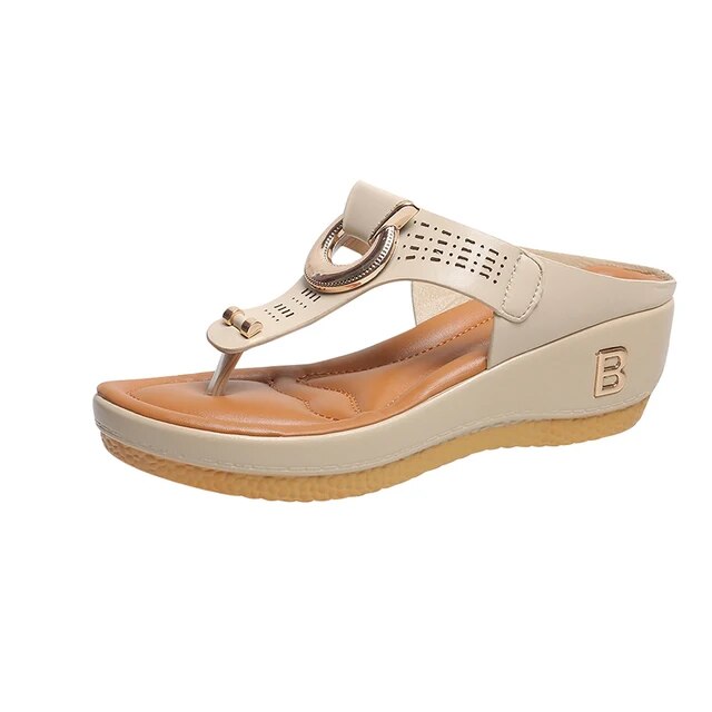 ADELAIDE | Leather Wedge Sandals