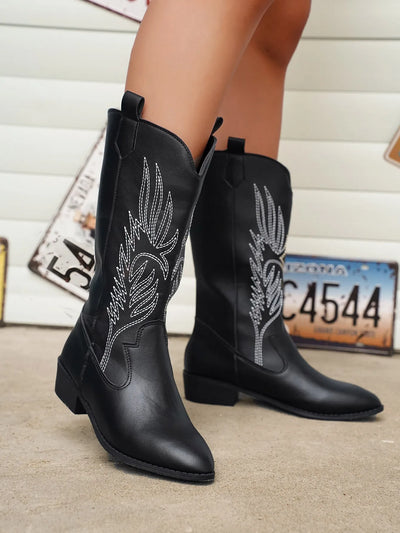 AMELIA | Stylish PU Leather Soft Lining Cowboy Boots