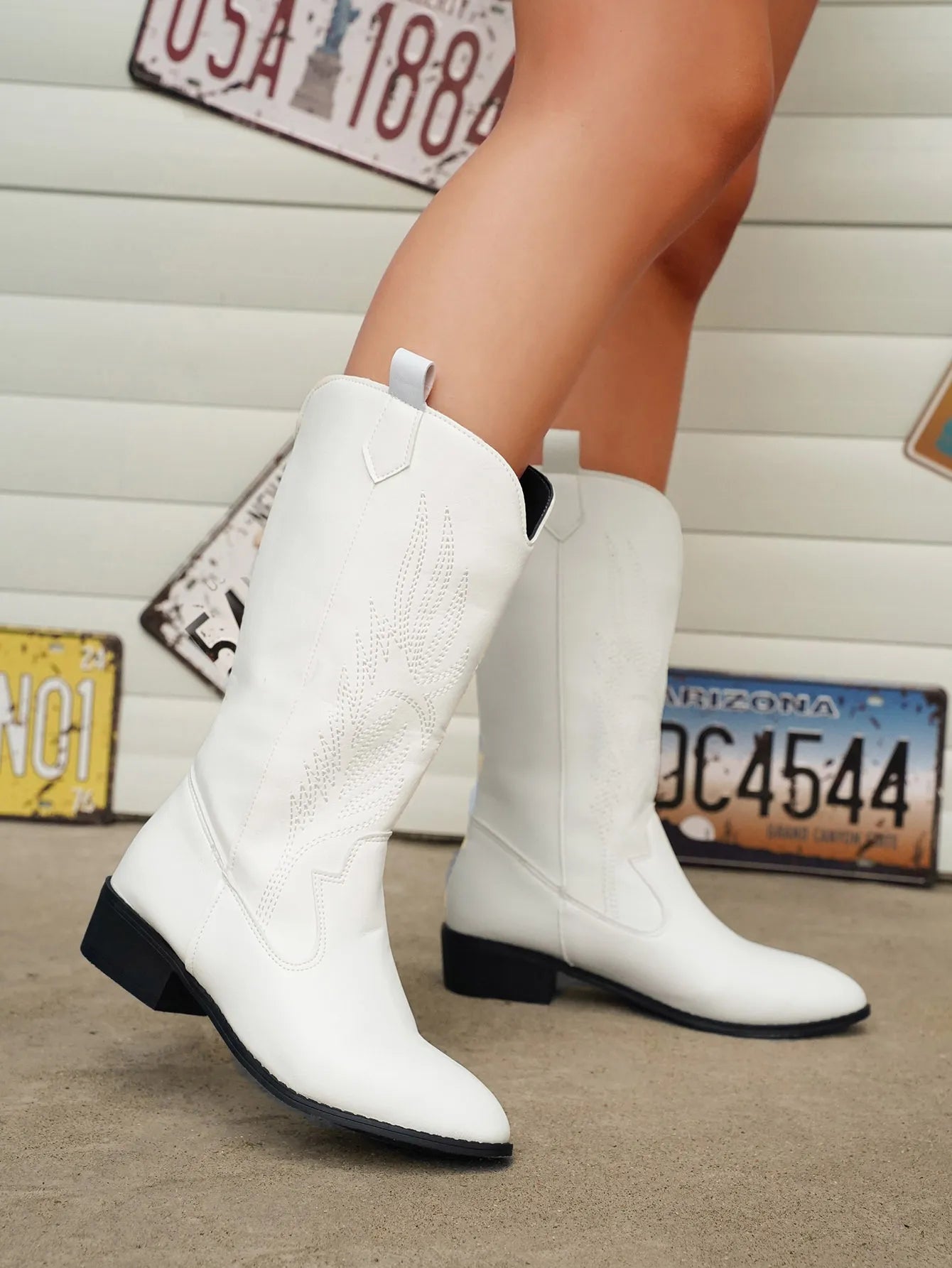 AMELIA | Stylish PU Leather Soft Lining Cowboy Boots