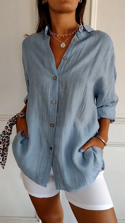 Sasha - Elegant shirt with pleated style