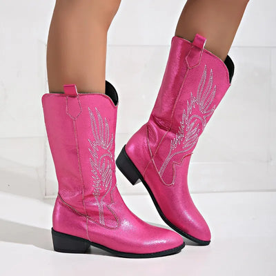 AMELIA | Stylish PU Leather Soft Lining Cowboy Boots