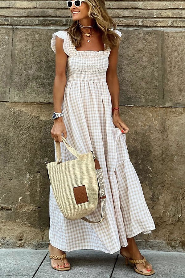 Selene | Classic Check Maxi Dress